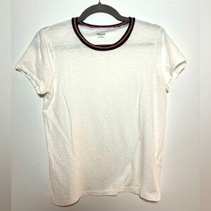 Madewell White Tee with Collar detail size small